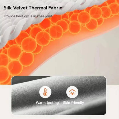 Belro cordless knee massager with heat and vibration, designed to provide pain relief, shown with adjustable suspenders.