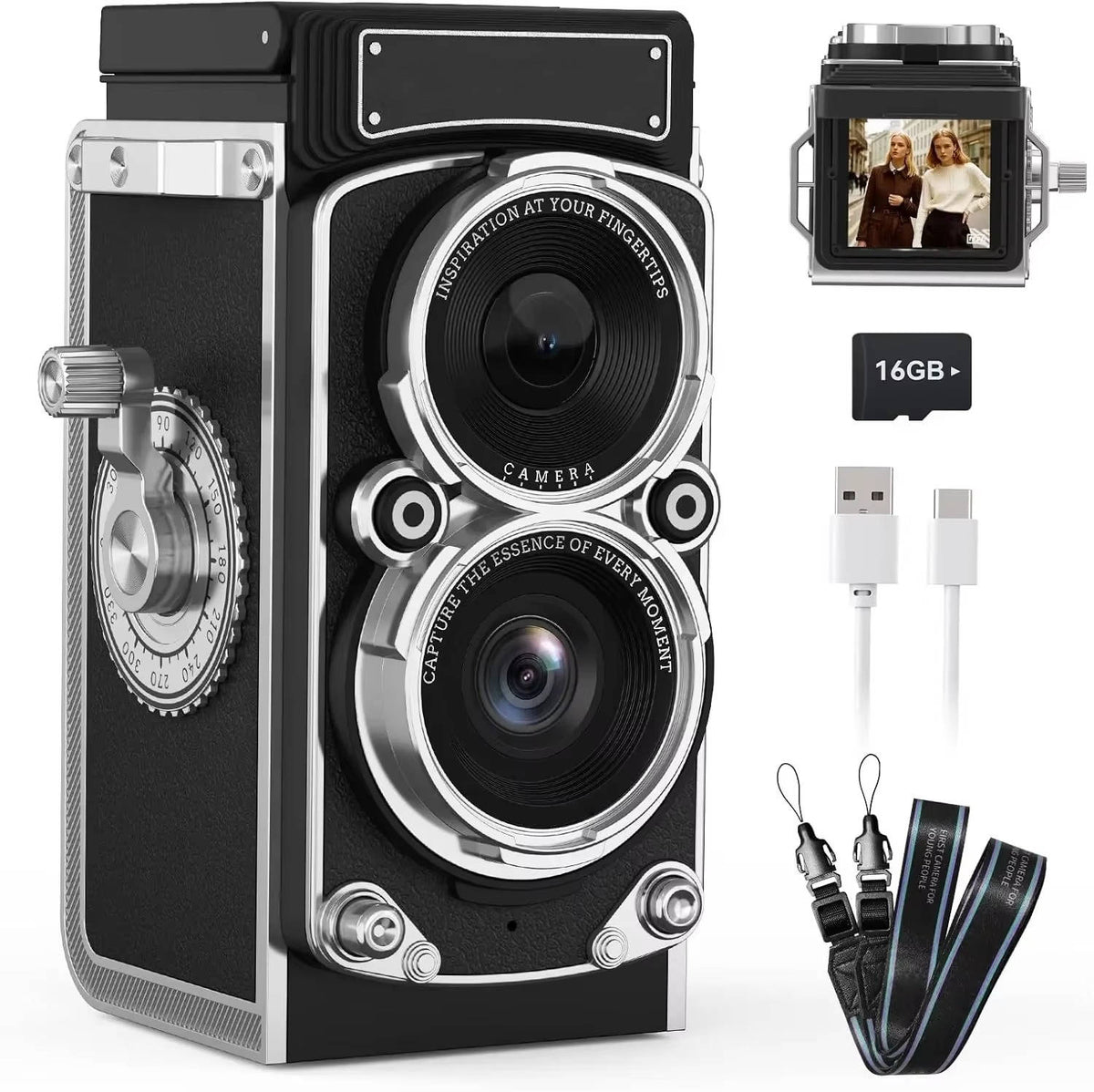 Belro vintage digital camera, electronics camera with retro design, featuring buttons and lens for high-quality photography.