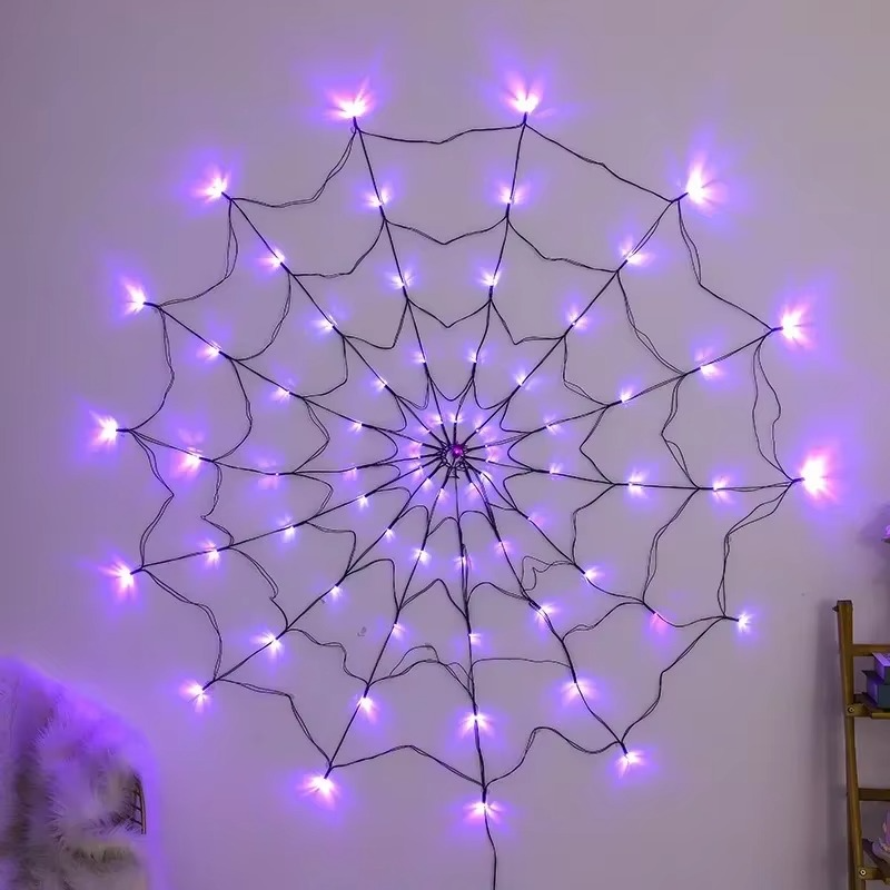 Belro Halloween Spider Web Lights outdoor accessory, featuring web lights designed for outdoor Halloween decorations.