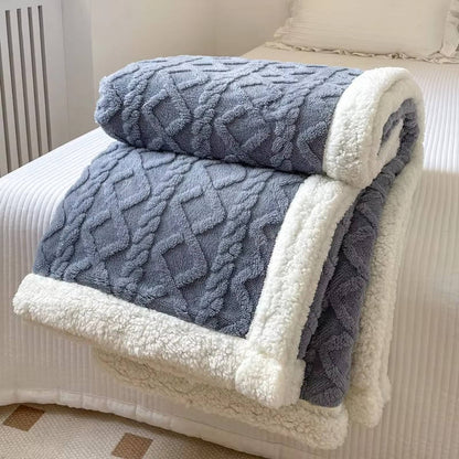 Belro men's fleece blanket showing soft, cozy fleece fabric in a neutral color, perfect for warmth and comfort.