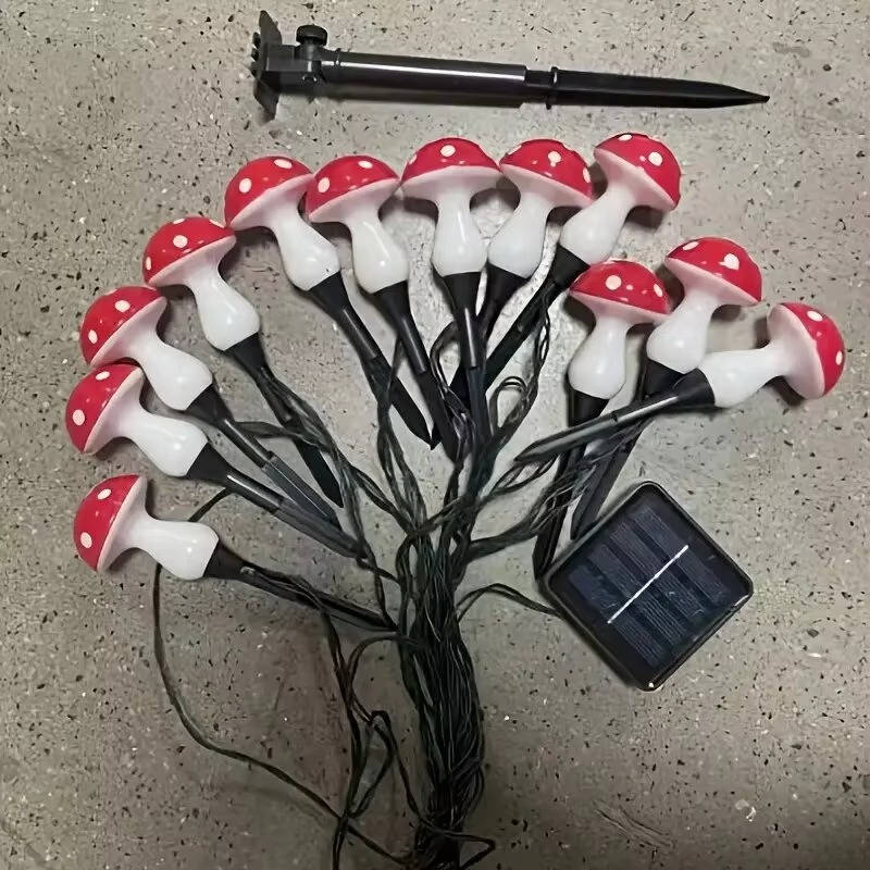 Belro LED solar outdoor decorative lights hanging from an umbrella, adding ambiance to outdoor patio decor.
