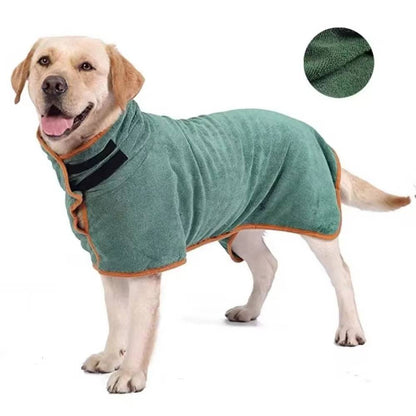 Belro dog bath robe, cozy pet sleepwear with soft fabric, designed for comfort and warmth after baths or bedtime.