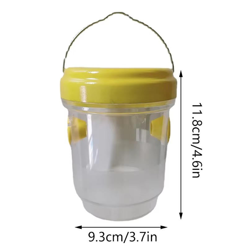 Belro insect fruit fly trap for home and garden outdoor pest control, showing the trap with attractant in a garden setting.