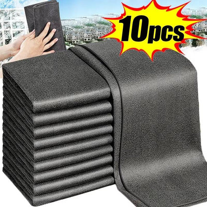 Set of 10 Belro microfiber cloths for windows, cars, and kitchens, perfect for cleaning and dusting in home and outdoor spaces.