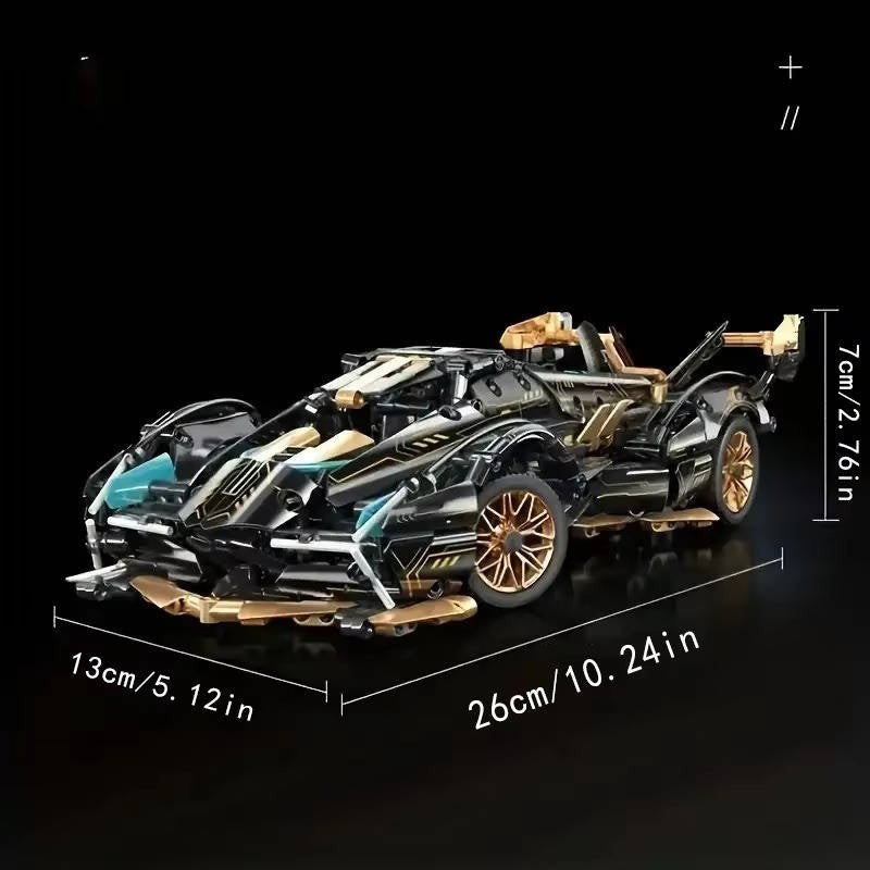 Belro V12 Model Car building block set with 1690 pieces, detailed toy construction kit for creative car enthusiasts