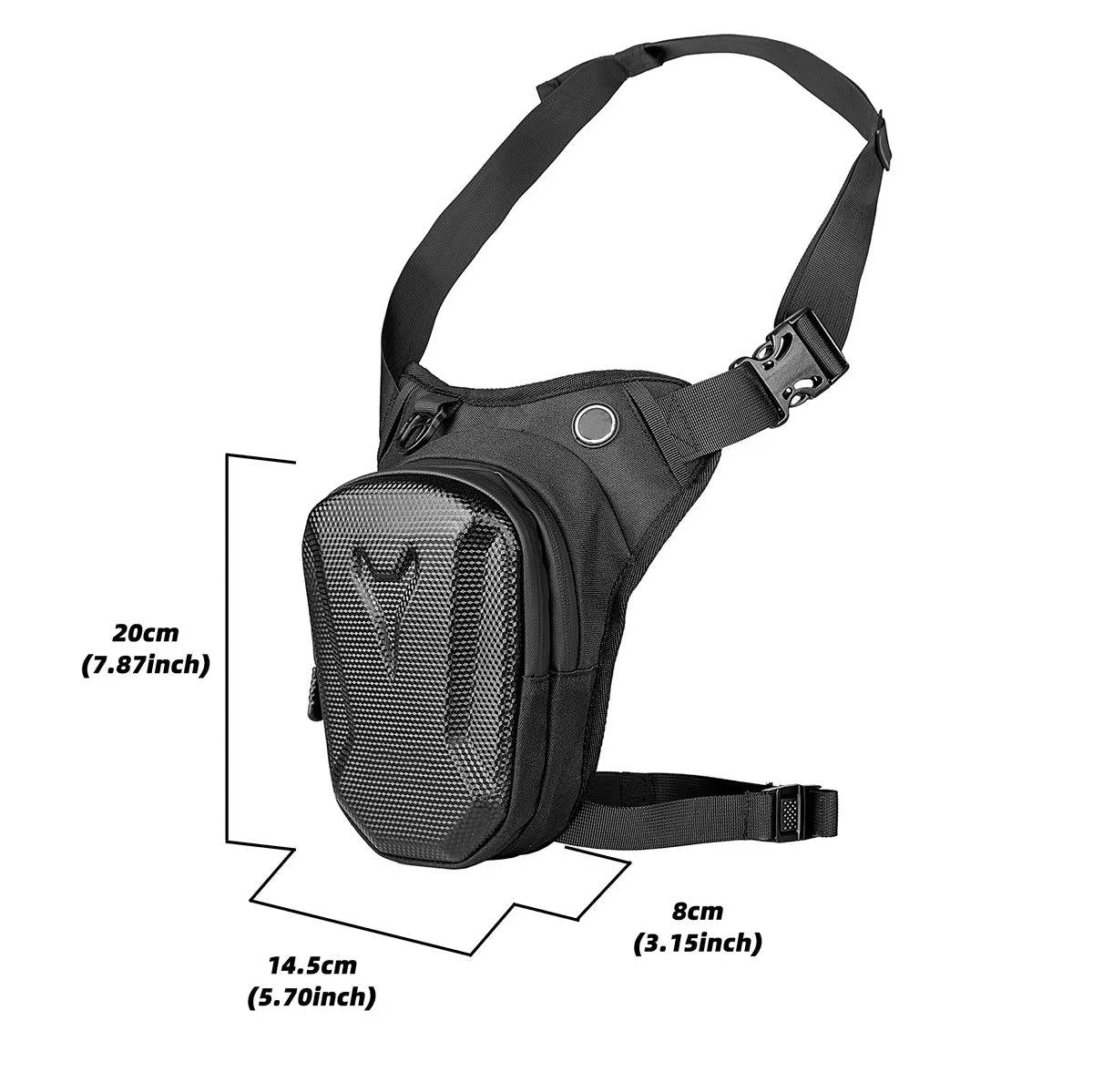 Belro motorcycle leg bag with adjustable straps and multiple compartments, designed for convenient storage during rides.