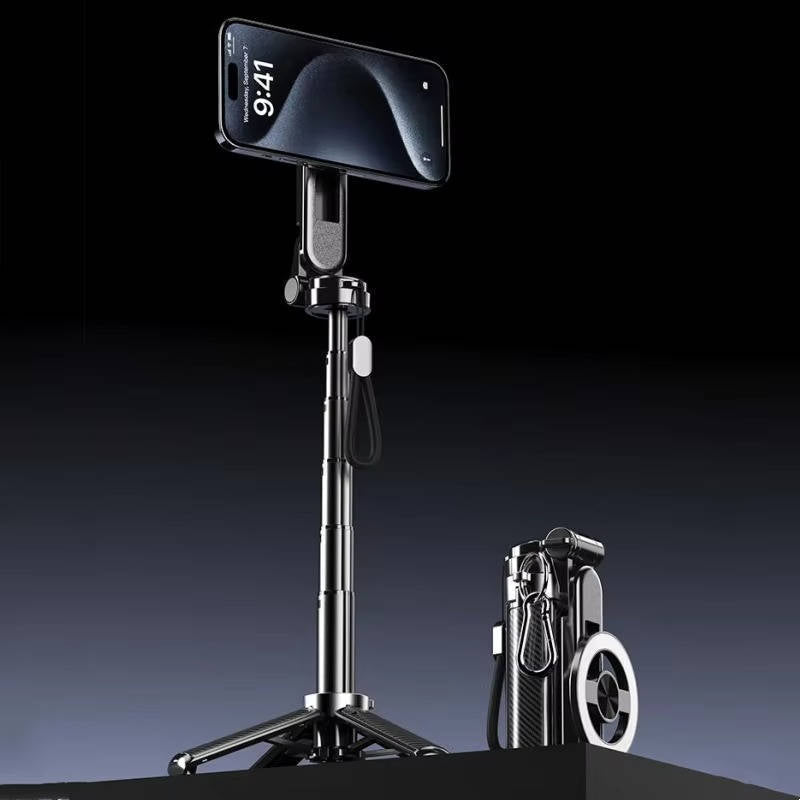 Belro 4-in-1 multifunctional magnetic selfie stick with extendable handle, phone clip, and built-in tripod for versatile photography.