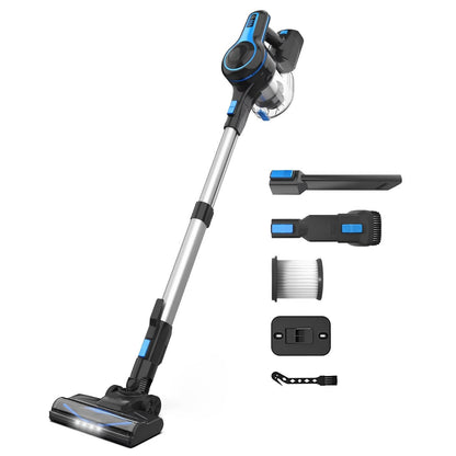Belro cordless vacuum cleaner for home, handheld design with dustbin and adjustable wand, ideal for quick cleaning.