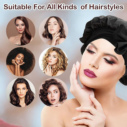 Belro All-Night Silk Bonnet for hair protection, featuring a secure fit designed to stay on all night, soft silk material.