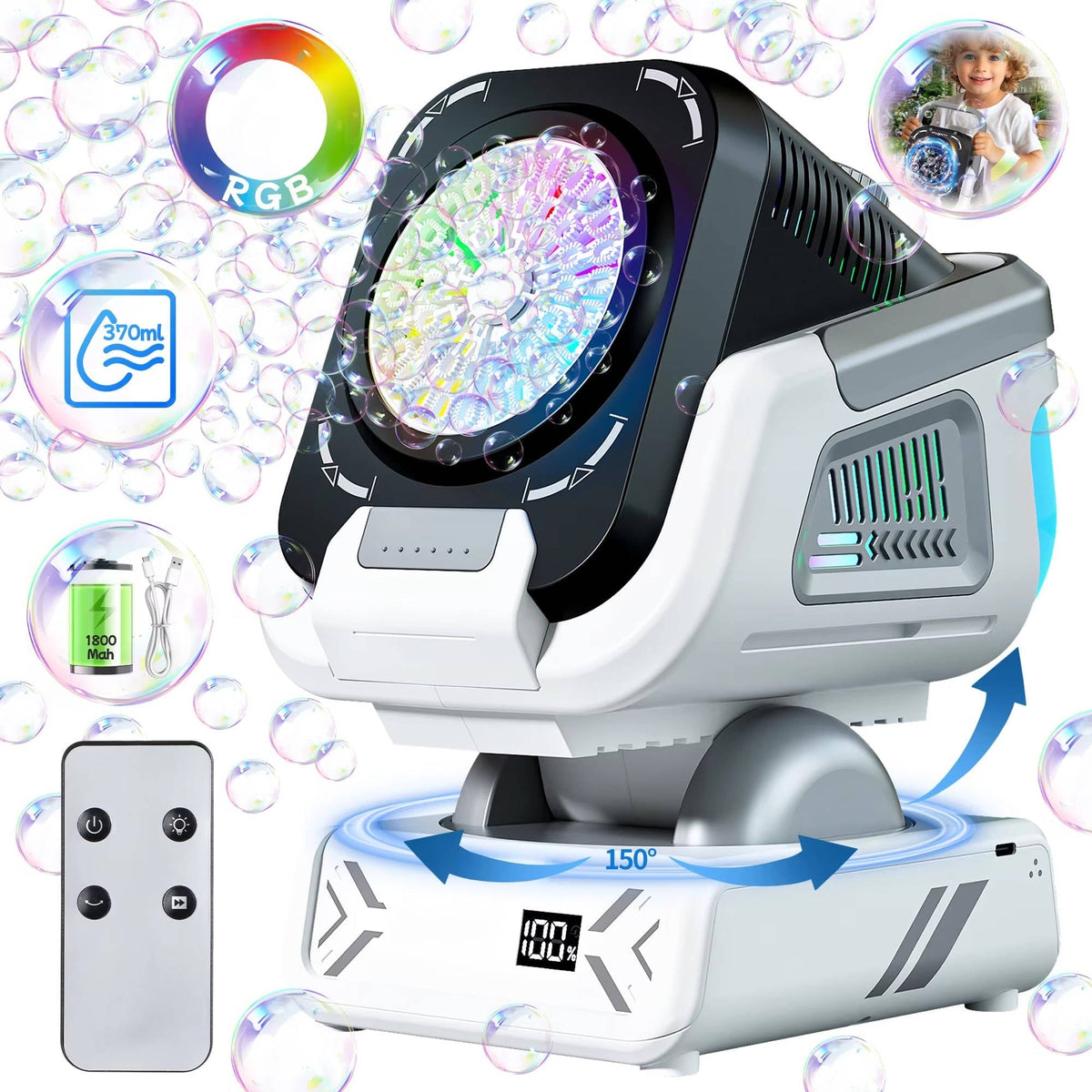 Belro bubble machine for party, outdoor toy with colorful bubble stream and playful design, perfect for outdoor fun and celebrations.