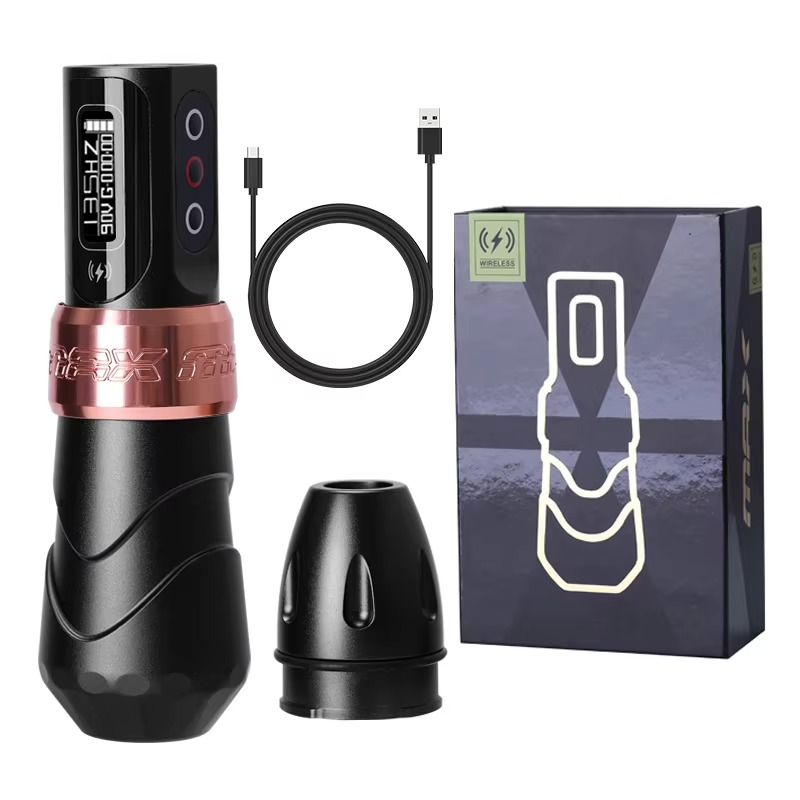 Belro tattoo pen with ergonomic design, black body, and metal tip, suitable for precise inking and detailed tattoo work.