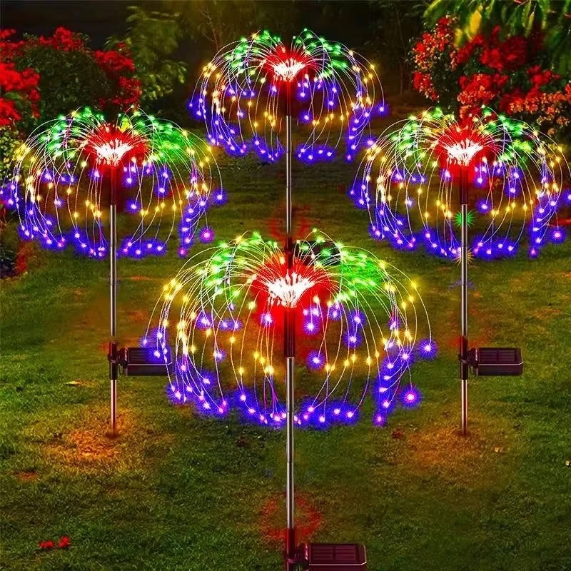 Belro firework lights outdoor garden umbrella decoration with colorful, illuminated patterns for festive outdoor decor.