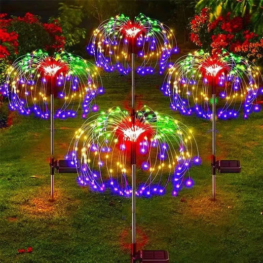 Belro firework lights outdoor garden umbrella decoration with colorful, illuminated patterns for festive outdoor decor.