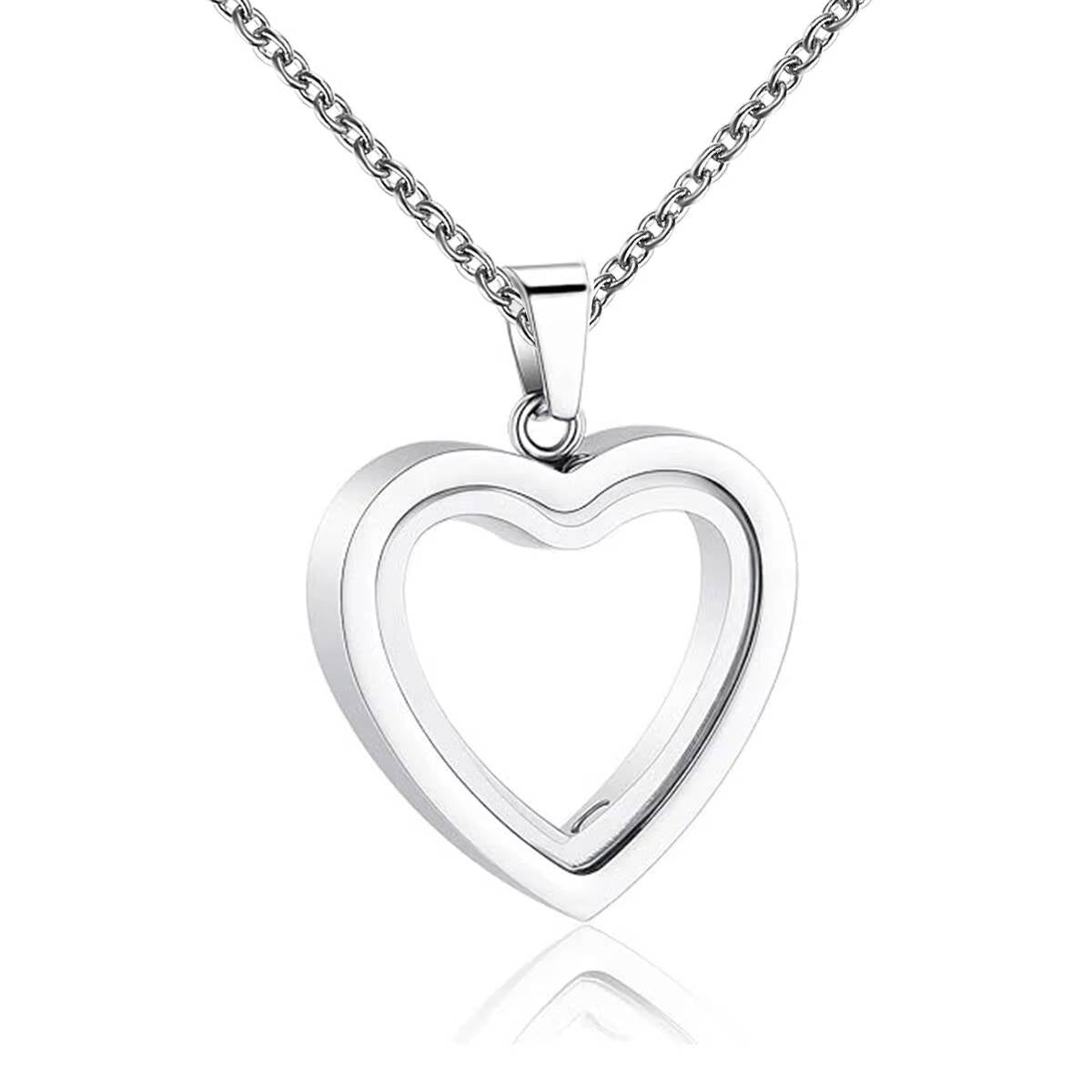 Belro urn pendant necklace with a sleek metallic design, hanging on a delicate chain, close-up view of the jewelry.
