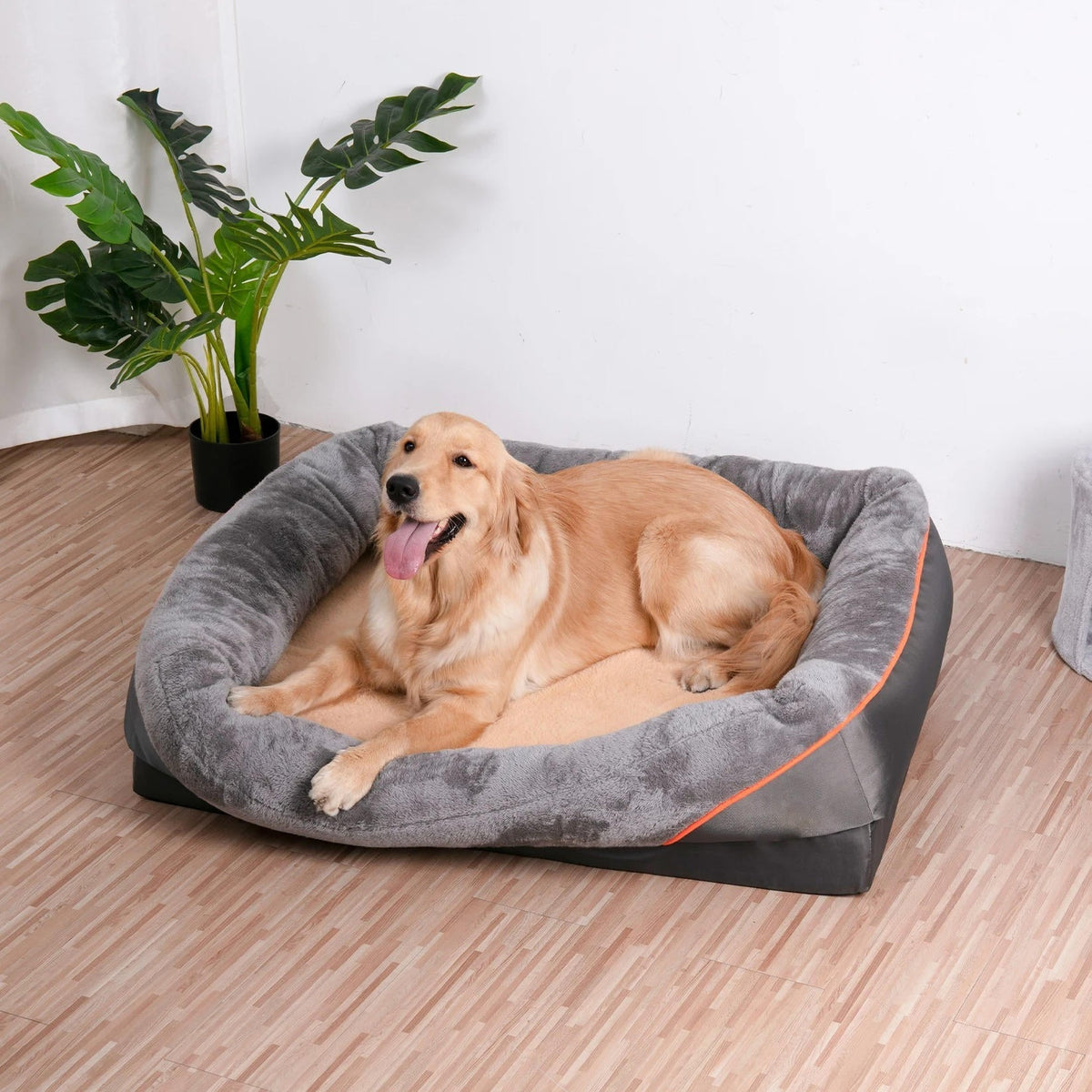 Belro orthopedic dog bed with plush cushioning and raised sides, designed for comfort and support for dogs.
