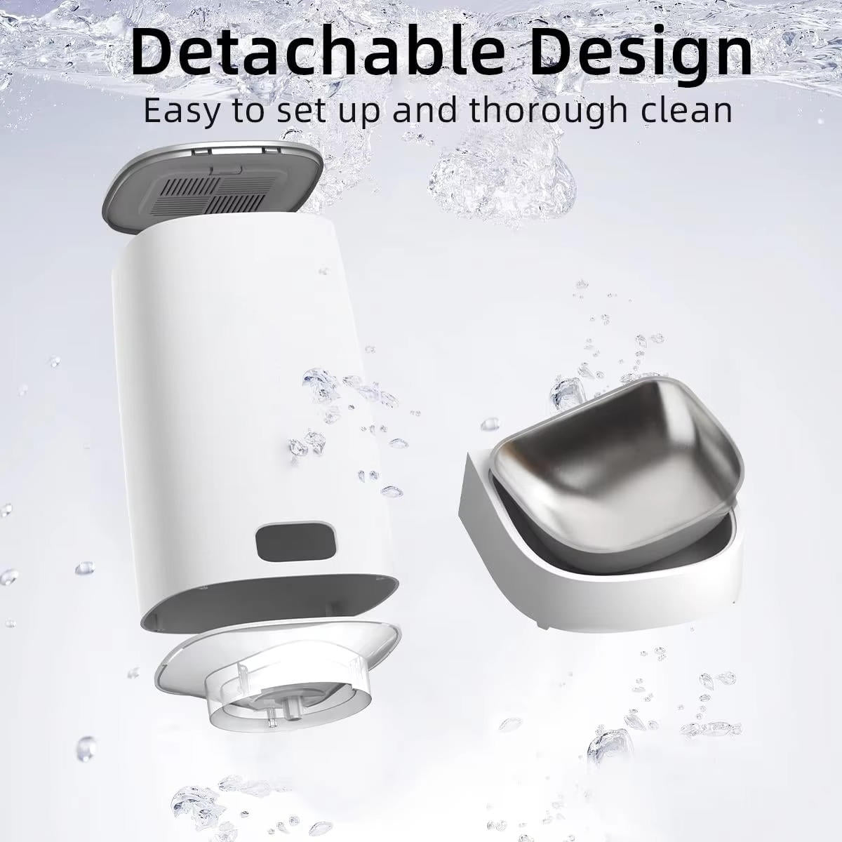 Belro automatic cat feeder with digital timer, pet supplies for dogs, featuring a clear food container and feeding tray.