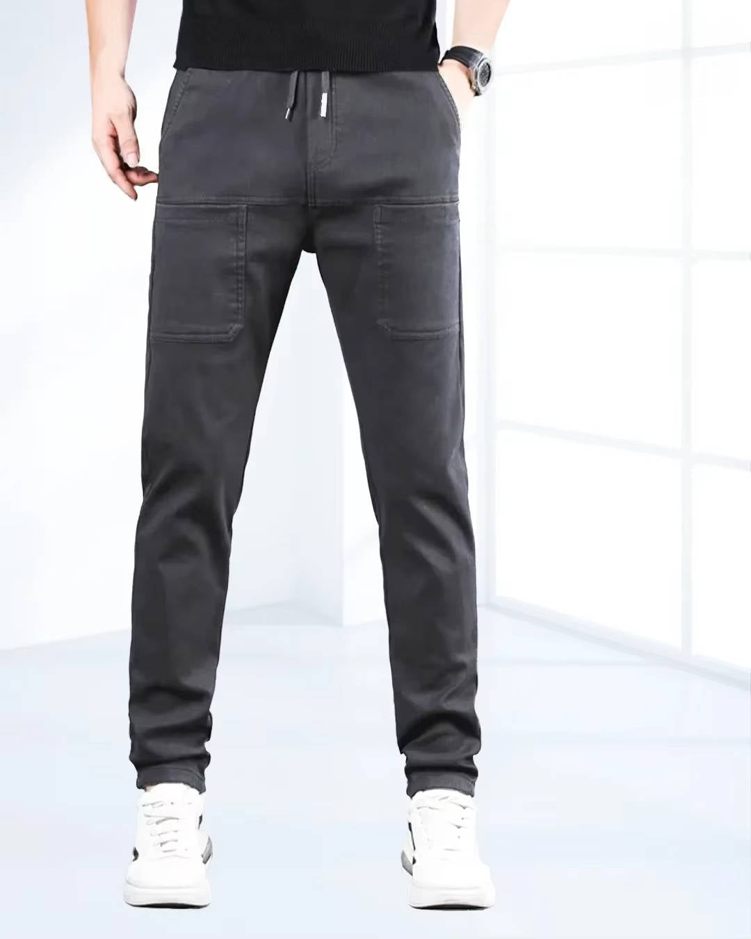 Belro men's high stretch cargo pants with multiple pockets, showcasing comfortable fit and durable fabric for casual wear.