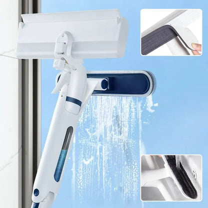 Belro Window Spray Mop with glass cleaner solution, featuring a spray handle and microfiber cleaning pad for streak-free windows.
