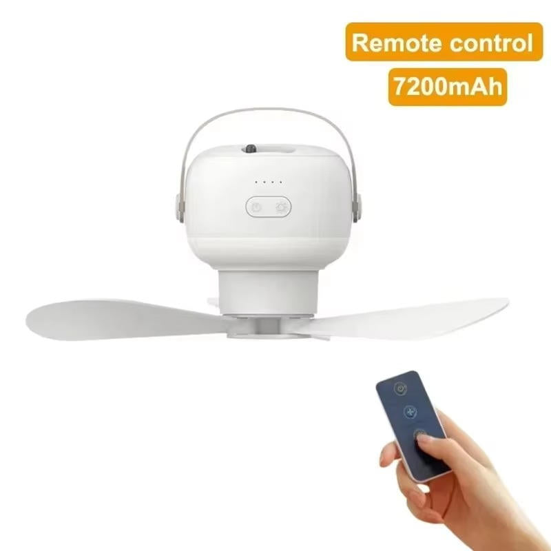 Belro wireless ceiling fan in a home setting, designed for outdoor use, with sleek modern blades and remote control features.