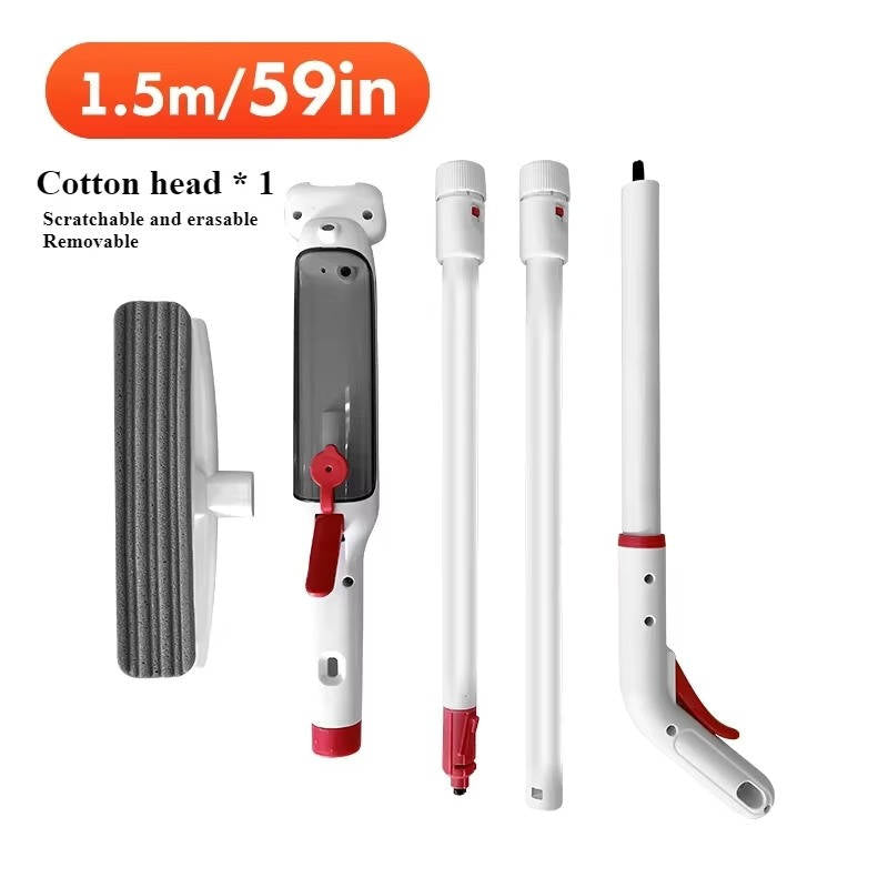 Belro long handle telescopic window cleaner with adjustable extension arm and cleaning head for easy outdoor window washing