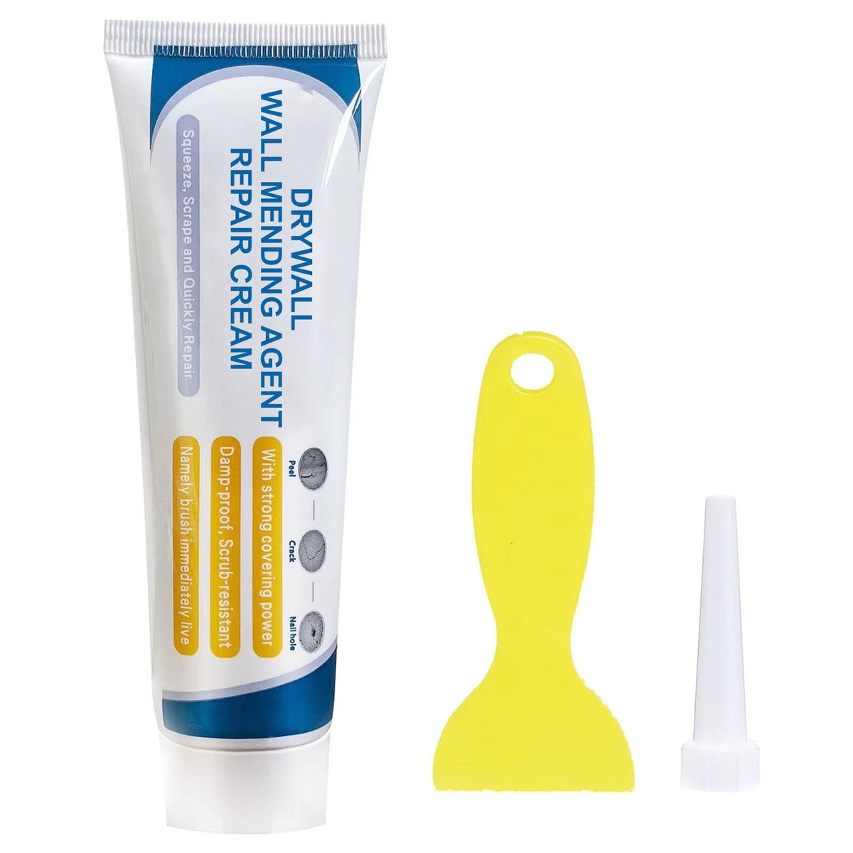 Belro drywall patch kit with repair cream for wall mending, tools and hardware for easy drywall repair and wall restoration.