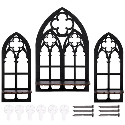 Three gothic wall decor pieces by Belro featuring dark, ornate designs for home and garden decoration.