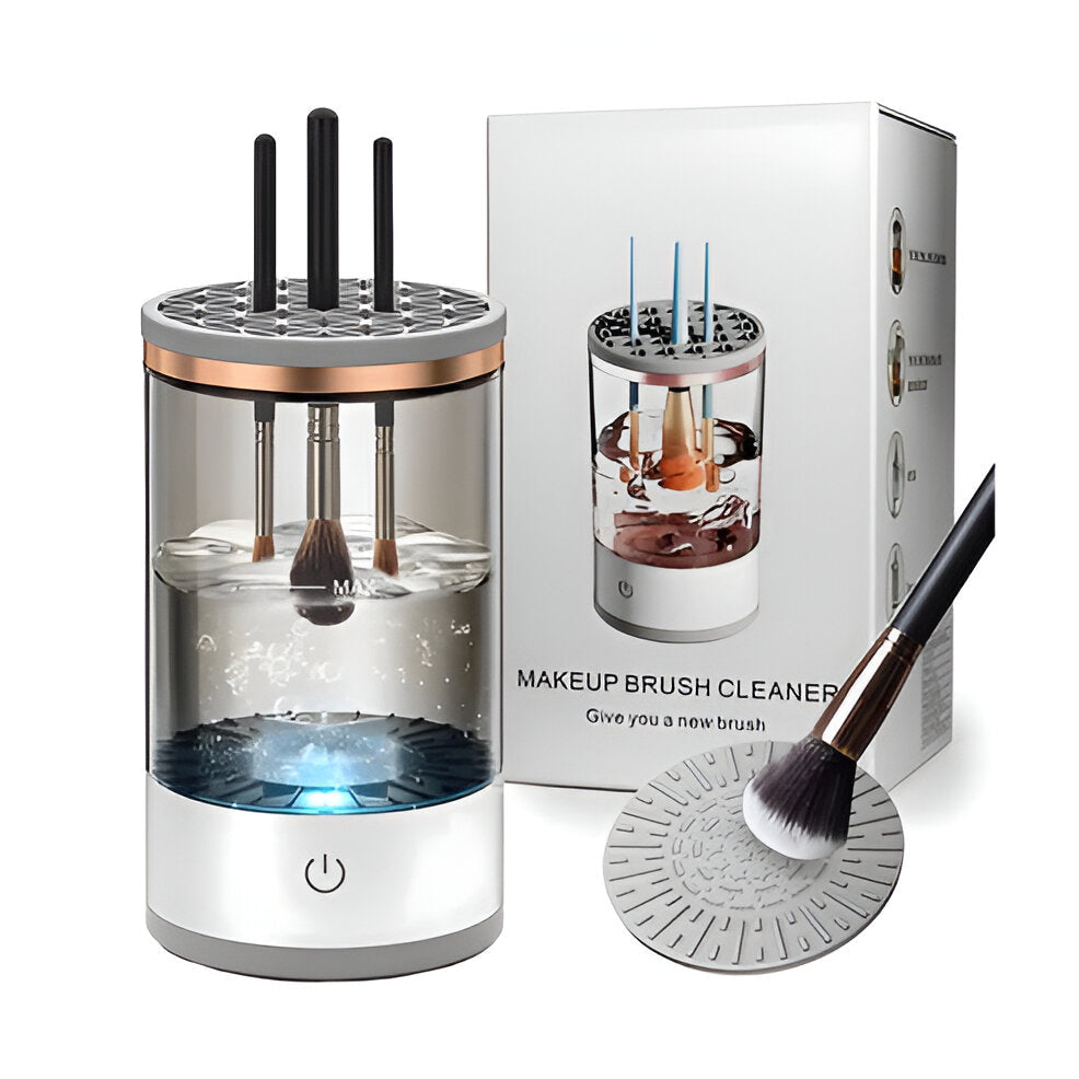 Belro 3-in-1 electric cosmetic brush cleaner machine for makeup brushes, in a sleek, compact design for efficient cleaning.