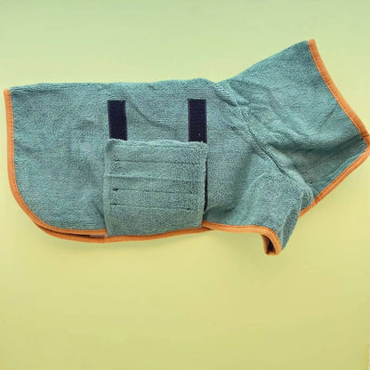 Belro dog bath robe, cozy and soft pet sleepwear made for comfort and warmth during bath time or relaxing at home.