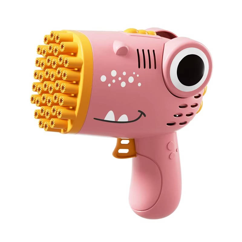 Belro bubble gun toy for outdoor play, colorful plastic toy with bubble solution nozzle and trigger for blowing bubbles.