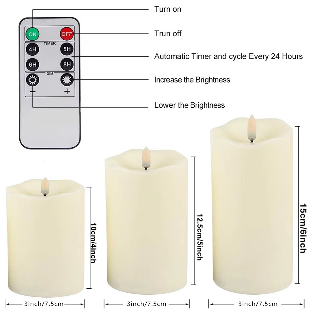 Belro realistic flameless candles with remote control, soft glowing LED candles for home decor and ambiance.