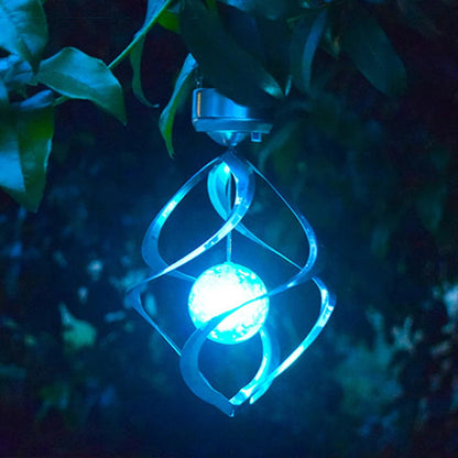 Belro Solar Wind Chime Spinner LED Lamp with decorative garden wind chime and spinning feature for outdoor home decor.