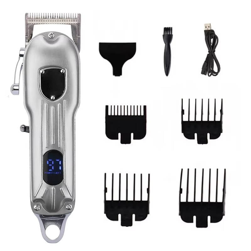 Belro professional dog hair clipper with all-metal design, rechargeable, ideal for grooming pets.