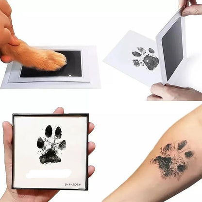 Belro dog paw print kit for pet grooming, featuring tools and materials for creating personalized paw prints.