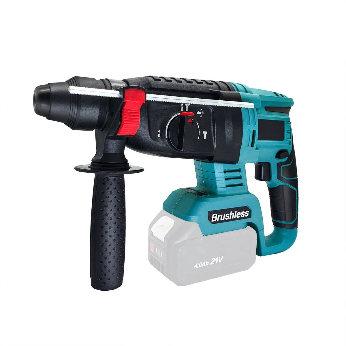 Belro brushless cordless rotary hammer drill with side handle and trigger, designed for heavy-duty drilling tasks.