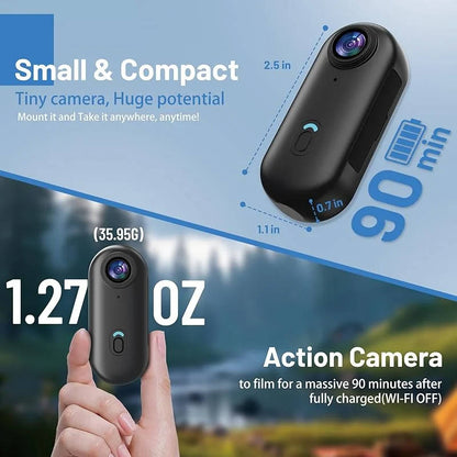 Belro 360 Action Camera 4k, compact electronic camcorder with waterproof design and wide-angle lens for immersive footage.