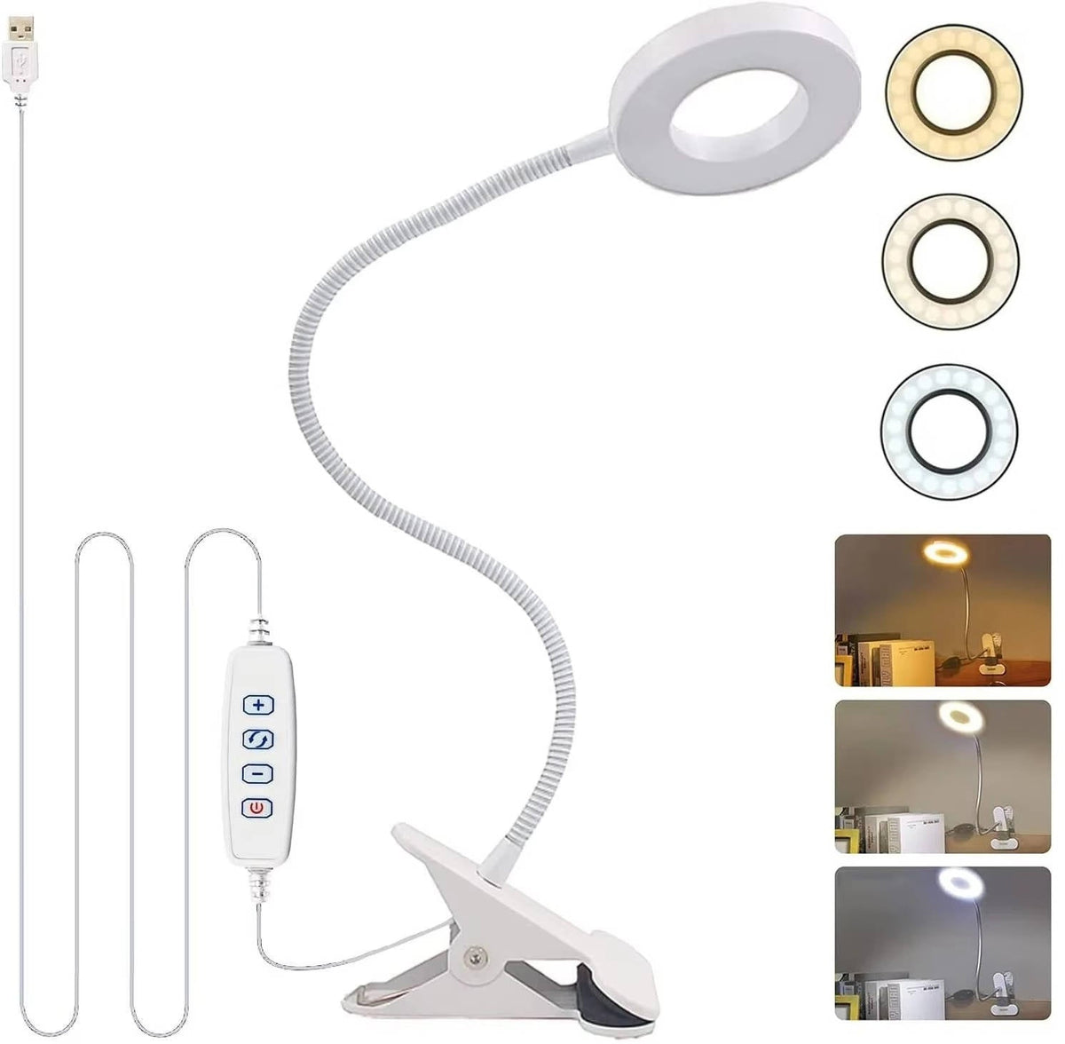 Belro clamp on desk lamp with 360° flexible arm and eye-friendly LED lighting for focused workspace illumination