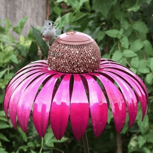Belro Coneflower bird feeder with vibrant flower design, ideal for attracting small birds to your garden decor.