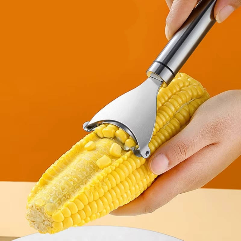 Belro Super Fast Corn Peeler with ergonomic handle and stainless steel blades for quick, easy corn removal in kitchen.