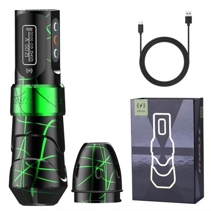 Belro tattoo pen used for precise writing and drawing, featuring a sleek design and ergonomic grip for comfortable use.