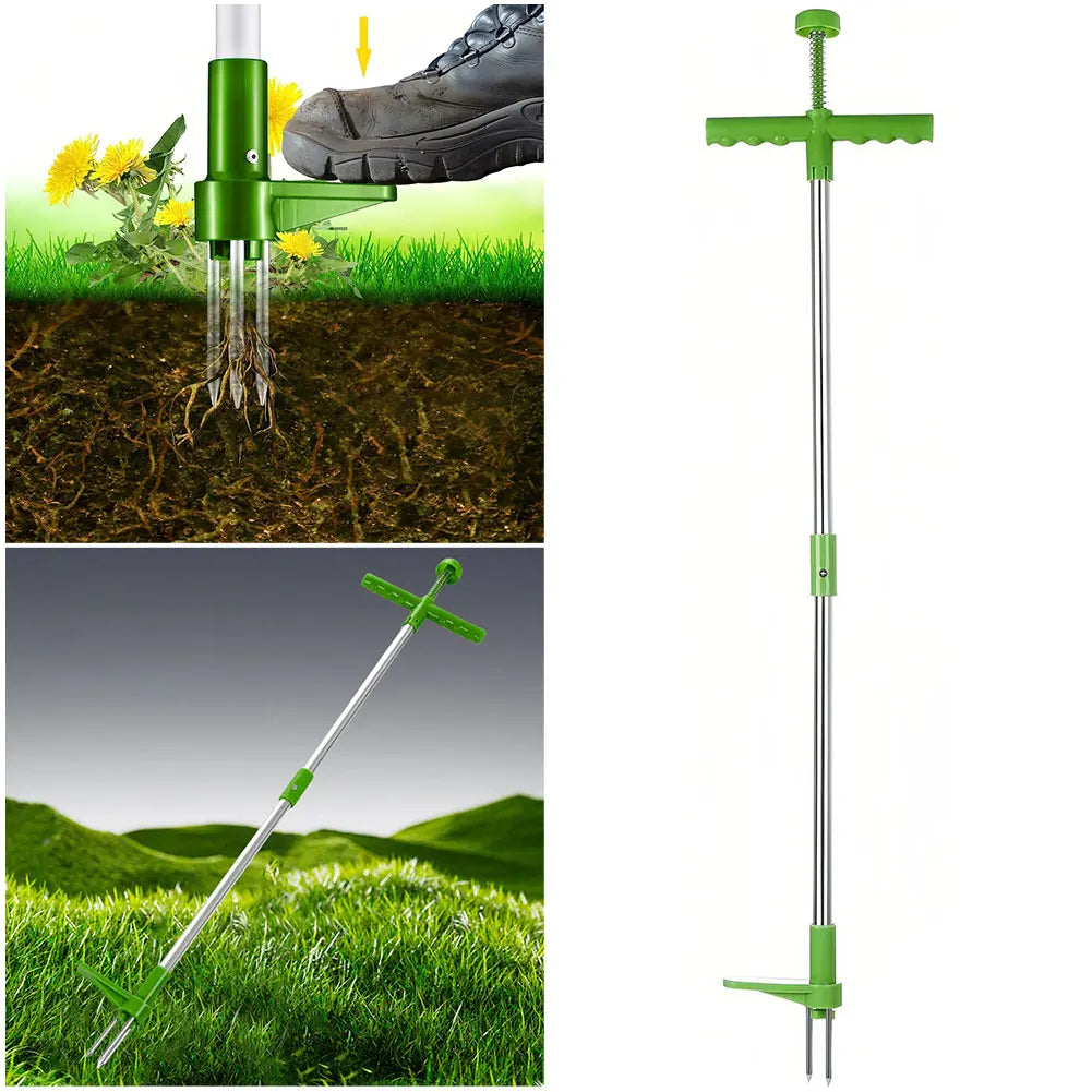 Belro long handle weed puller tool with foot pedal and claw design for garden weed removal, outdoor gardening tool