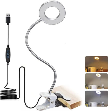 Belro clamp-on desk lamp with flexible 360° arm, eye-friendly LED lighting for adjustable desk illumination.