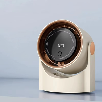 Belro USB small desk fan with compact design and adjustable head for personal cooling on a workspace.
