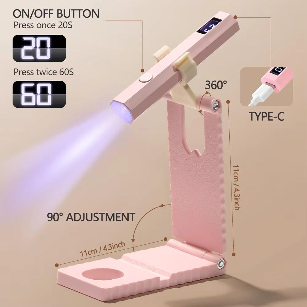 Portable LED Nails Lamp by Belro, compact handheld device for quick, efficient UV nail curing with adjustable settings.