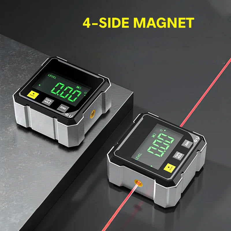 Belro digital angle gauge with laser, measuring tool for precise angle and alignment assessments in hardware and construction.