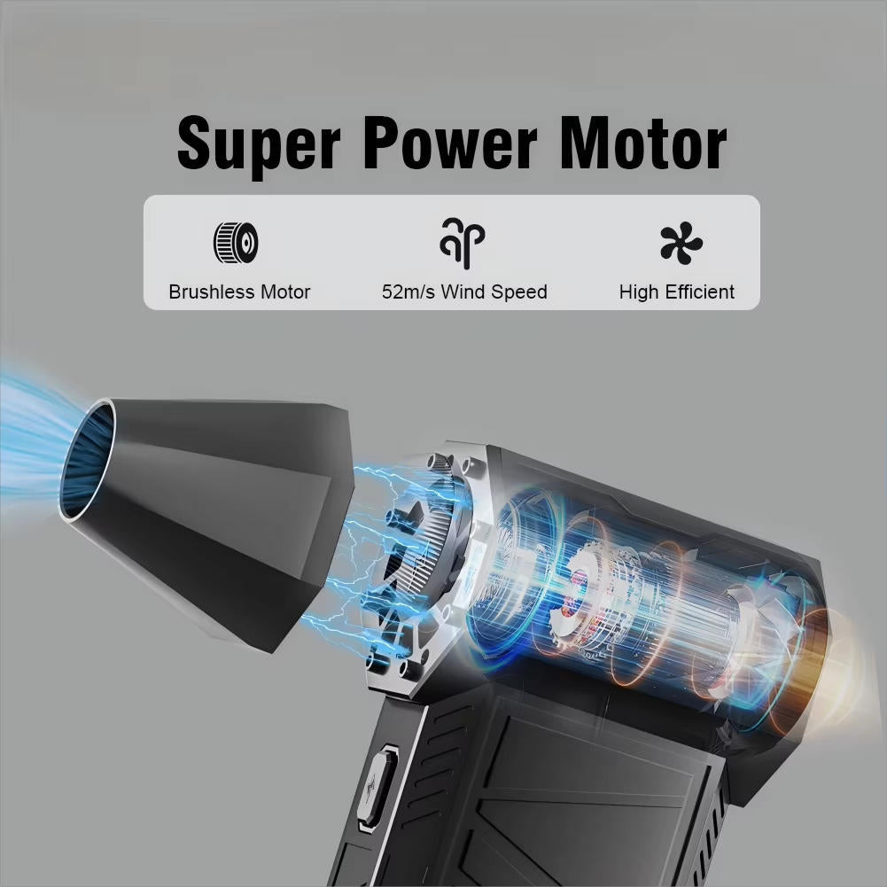 Belro cordless jet blower fan for outdoor use, compact design suitable for garden cleanup and outdoor drying tasks.