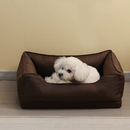 Belro orthopedic anti-slip car dog bed on back seat, providing comfort and safety for pets during car rides.