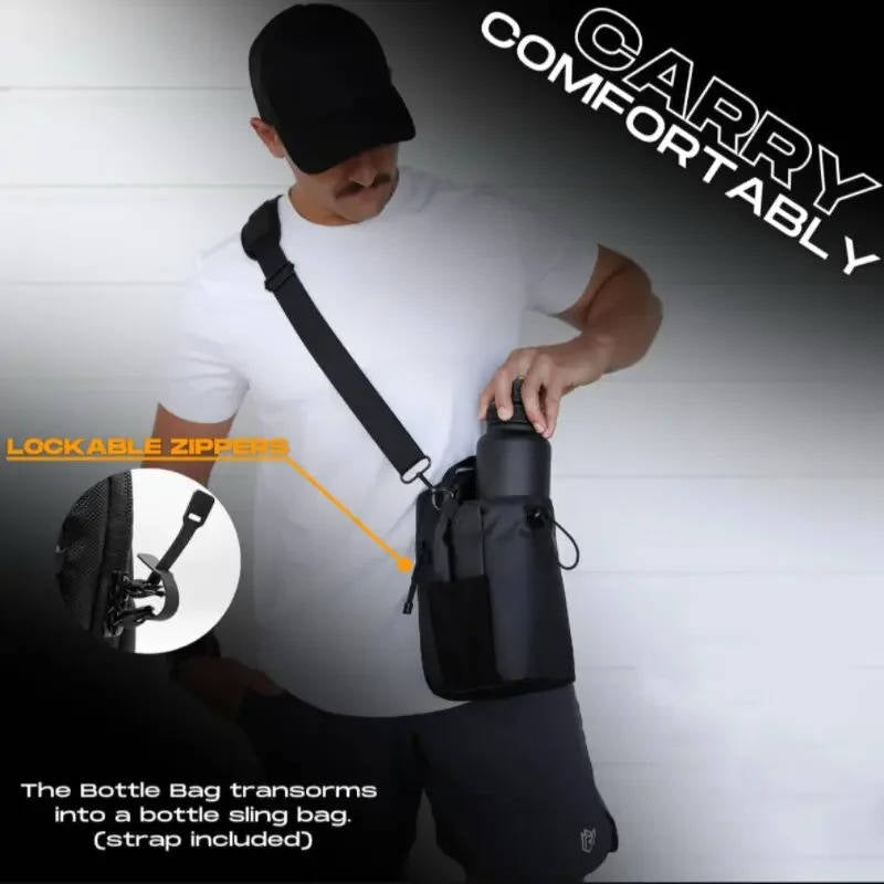 Small Belro gym bag with versatile design and magnetic closure, shown with handles and compact shape for active use.