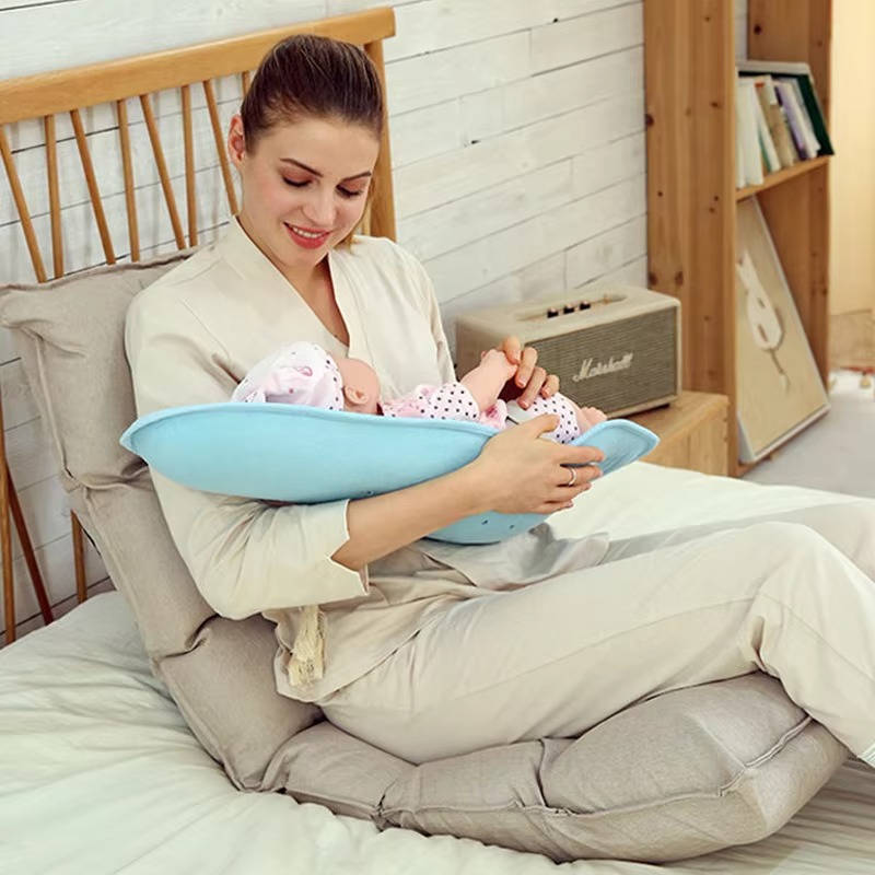 Belro newborn breastfeeding pillow in soft, supportive fabric, ideal for comfortable nursing and bonding with your baby.