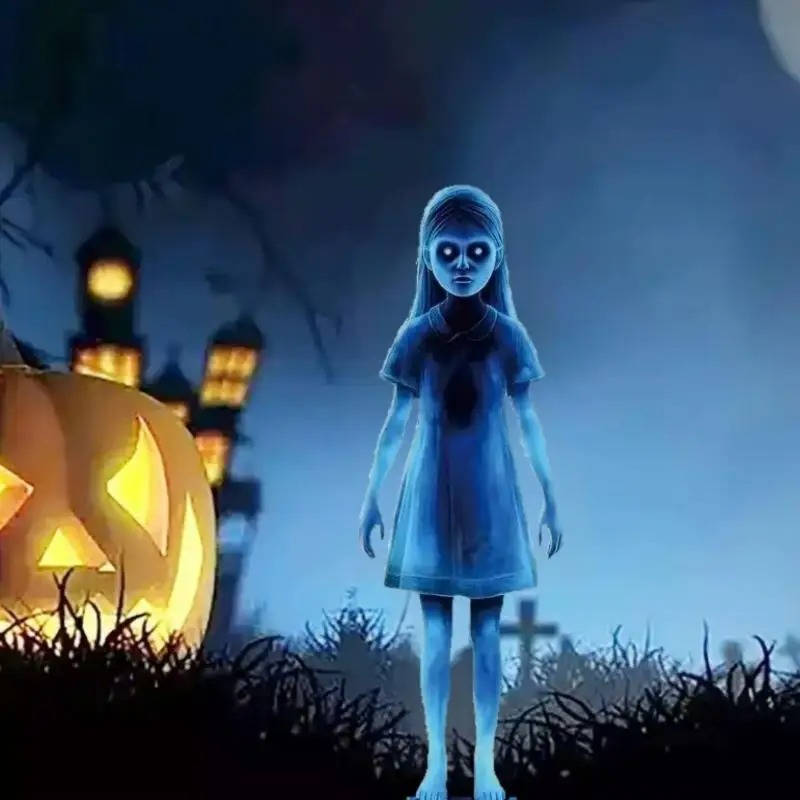 Belro girl ghost Halloween courtyard decoration costume featuring a spooky ghost dress for festive outdoor decor.