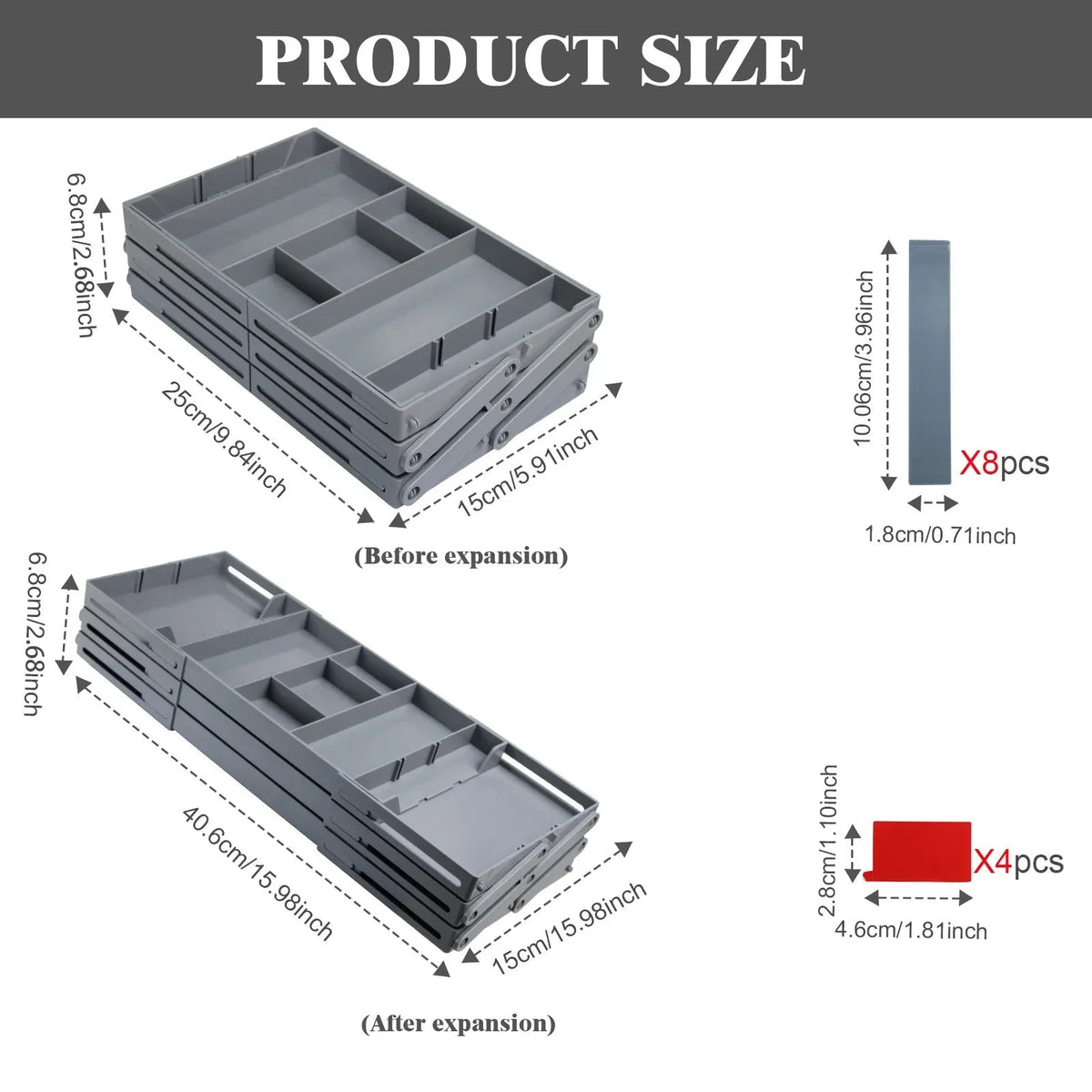 Belro 3-Tier Drawer Organizer for home, garden, or desk storage, showing a sleek black plastic design with three spacious compartments.